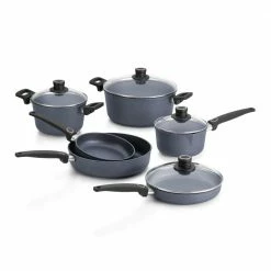 Diamond LITE 10-Piece Cast Aluminum Nonstick Cookware Set in Gray by Woll