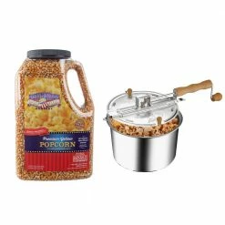 6.5 qt. Stainless Steel Stove Top Popcorn Popper with 12.5 lbs. Popping Corn Kernels by Great Northern