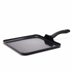 Diamond 11 in. Aluminum Ceramic Nonstick Square Griddle in Black by GreenLife