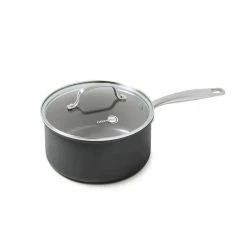 Chatham 3 qt. Hard-Anodized Aluminum Ceramic Nonstick Sauce Pan in Gray with Glass Lid by GreenPan