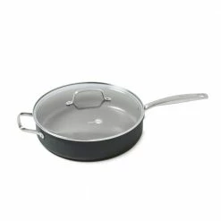 Chatham 5 qt. Hard-Anodized Aluminum Ceramic Nonstick Saute Pan in Gray with Glass Lid by GreenPan