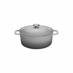 Chasseur 6.25 qt. Celestial Grey French Enameled Cast Iron Round Dutch Oven by French Home