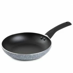 Venus 8 in. Aluminum Pressed Nonstick Speckle Frying Pan in Black and Grey by Unbranded