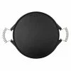 12.5 in Round Reversible Cast Iron Griddle/Skillet with Wire Handles, Large, Seasoned by Victoria