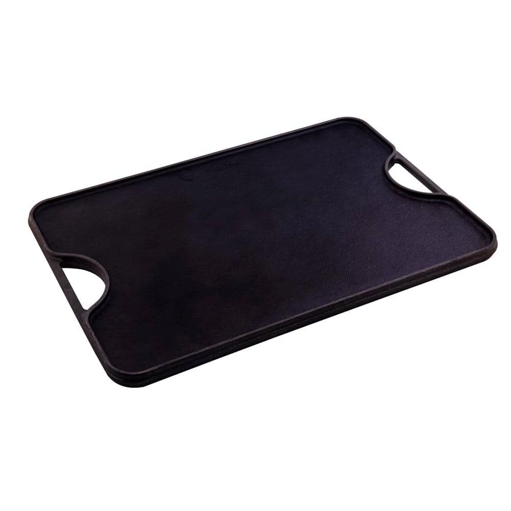 Large Rectangular Reversible Black Cast Iron Griddle/Skillet Solid 20 in. x 14 in. Seasoned by Victoria - Image 4
