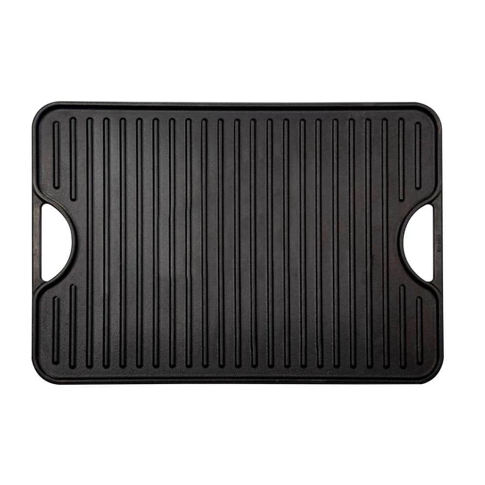 Large Rectangular Reversible Black Cast Iron Griddle/Skillet Solid 20 in. x 14 in. Seasoned by Victoria - Image 3