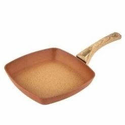 11.02 in. x 18.7 in. Copper Aluminum Griddle Frying Pan With Nonstick Coating by Unbranded
