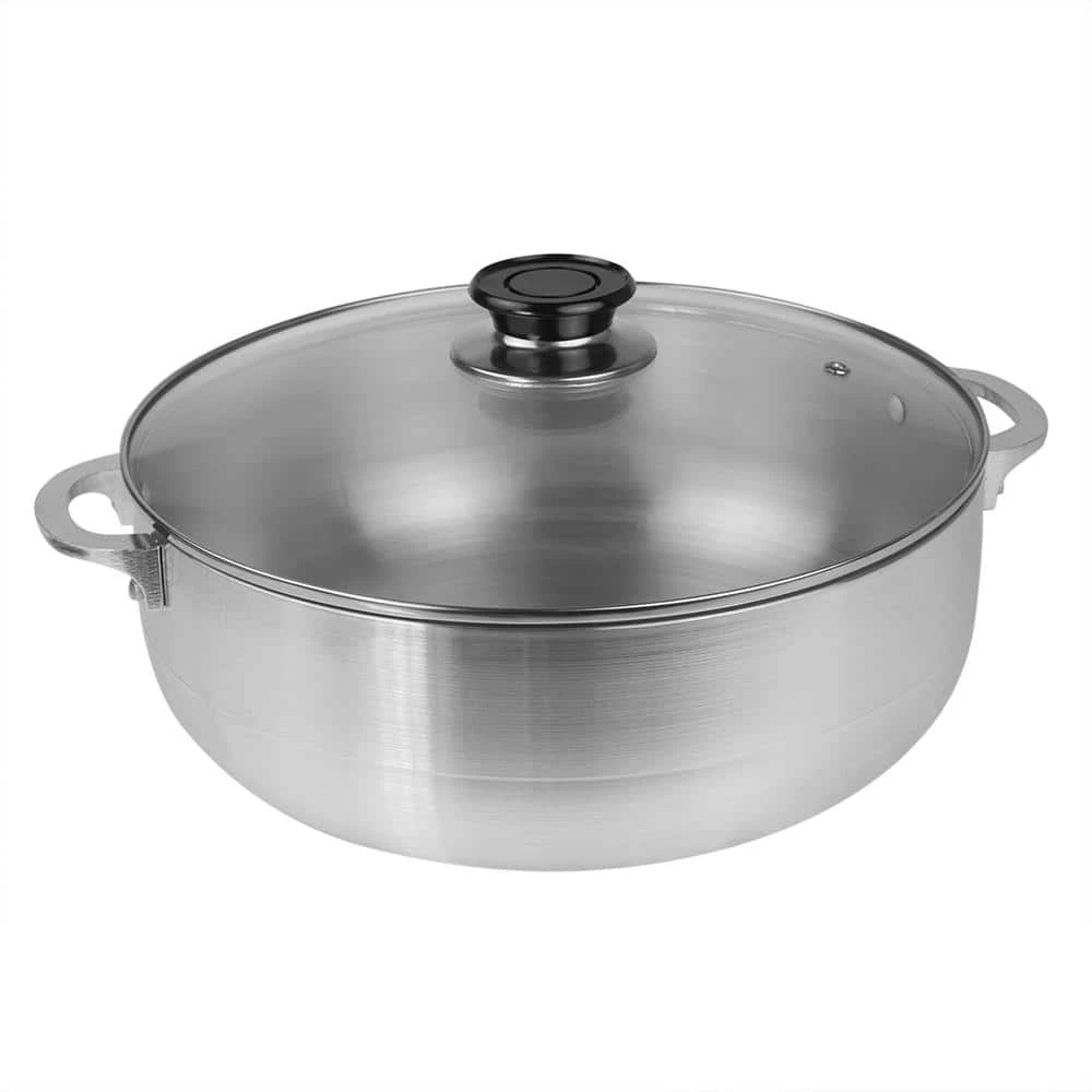 14.25 in. x 12.25 in. Aluminum Caldero with Glass Lid by Home Basics - Image 3