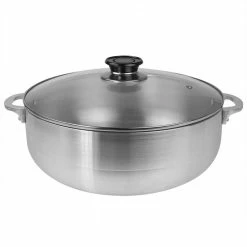 14.25 in. x 12.25 in. Aluminum Caldero with Glass Lid by Home Basics