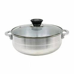 15.5 in. Aluminum Caldero with Glass Lid by Home Basics