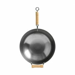 Joyce Chen 14 in. Silver Carbon Steel Non-Stick Round Bottom Wok by Honey-Can-Do