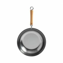 Joyce Chen 12 in. Silver Carbon Steel Stir-Fry Pan with Birchwood Handle by Honey-Can-Do