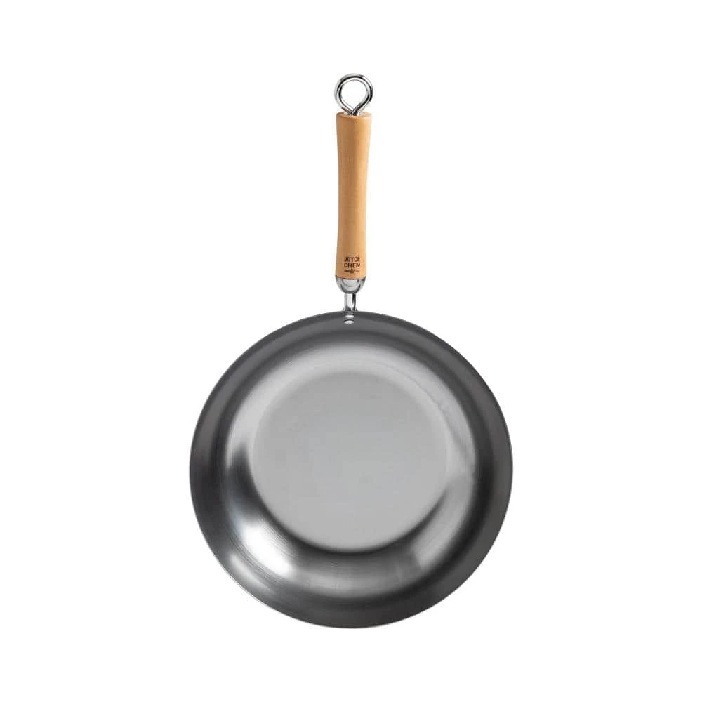 Joyce Chen 12 in. Silver Carbon Steel Stir-Fry Pan with Birchwood Handle by Honey-Can-Do