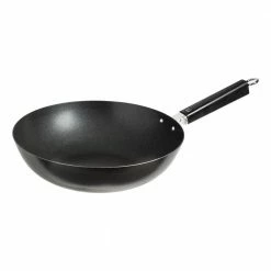 Joyce Chen Professional Series 12 in. Black Carbon Steel Excalibur Nonstick Stir Fry Pan with Phenolic Handle by Honey-Can-Do