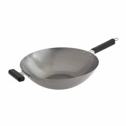 Joyce Chen Professional Series 14 in. Silver Carbon Steel Wok with Phenolic Handles by Honey-Can-Do