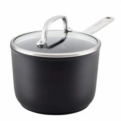 2 qt. Hard-Anodized Induction Matte Black Aluminum Nonstick Saucepan with Lid by KitchenAid