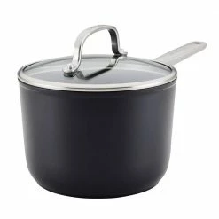 3 qt. Black Hard-Anodized Induction Hard Anodized Aluminum, Nonstick, Sauce Pan with Lid by KitchenAid