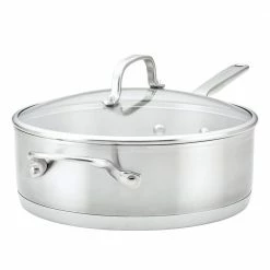 3-Ply Base Stainless Steel 4.5 qt. Stainless Steel Saute Silver by KitchenAid
