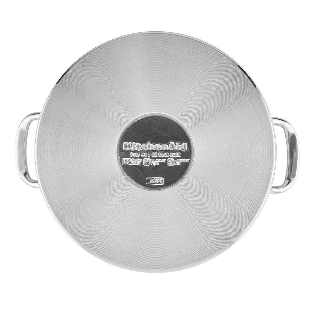8 qt. Brushed Stainless Steel Stock Pot with Lid by KitchenAid - Image 2