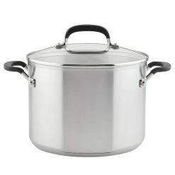Stainless Steel, 8 qt. Stainless Steel Stock Pot in Silver with Lid by KitchenAid