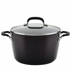 Hard Anodized Nonstick 8 qt. Hard Anodized Aluminum Nonstick Stock Pot in Onyx with Lid by KitchenAid