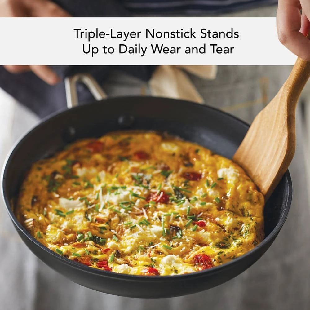 10 in. Hard Anodized Aluminum Nonstick Frying Pan with Lid Black by KitchenAid - Image 5