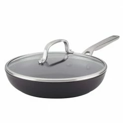 10 in. Hard Anodized Aluminum Nonstick Frying Pan with Lid Black by KitchenAid