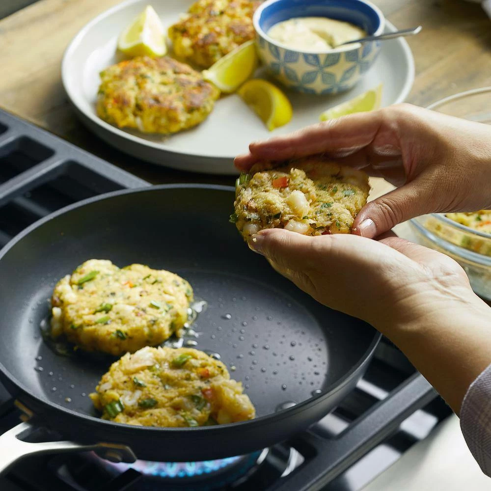 10 in. Hard Anodized Aluminum Nonstick Frying Pan with Lid Black by KitchenAid - Image 3