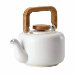 Ceramic Coffee and Tea 8-Cup Matte White Ceramic Teapot with Infuser by BonJour
