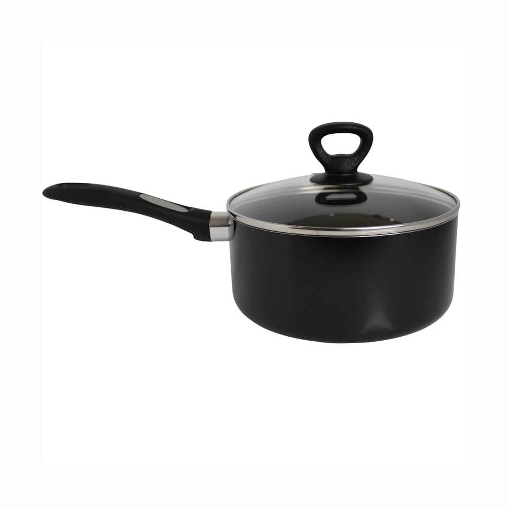 3 qt. Aluminum Nonstick Sauce Pan in Black by Mirro