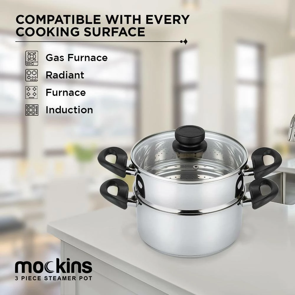 3 Qt. Premium Heavy-Duty Stainless Steel Pot with 2 qt. Steamer Insert and Lid by Mockins - Image 7
