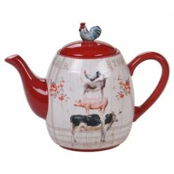 Farmhouse 4-Cup Multi-Colored Teapot by Certified International