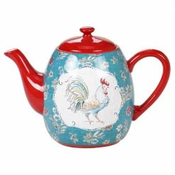 Morning Bloom 40 oz. 4-Cup Multicolored Teapot by Certified International