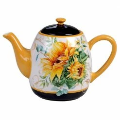 Sunflower Fields 40 oz. 4-Cup Multicolored Teapot by Certified International
