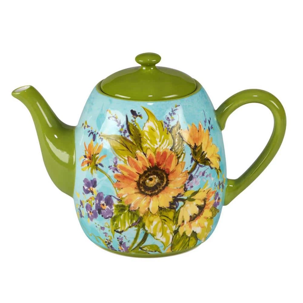 Sun Garden 4.5-Cup Multicolored Earthenware Teapot by Certified International