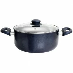 Anetta 5 qt. Nonstick Aluminum Dutch Oven with Lid in Navy Blue by Oster