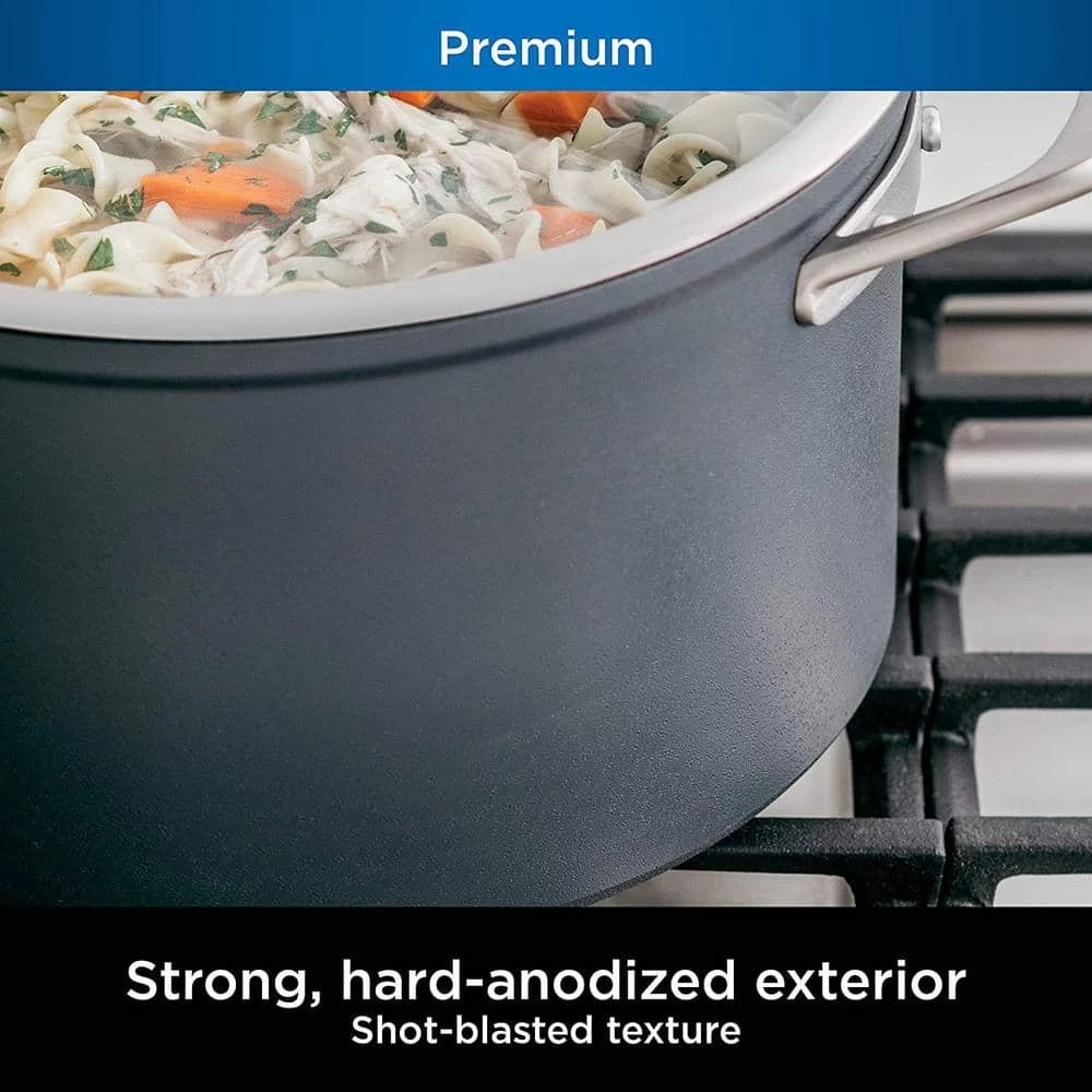 8 qt. Foodi NeverStick Premium Aluminum and Stainless Steel Stock Pot with Glass Lid by NINJA - Image 9