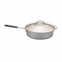 Restaurant 6 qt. Aluminum Nonstick Saute Pan in Silver with Glass Lid by Nordic Ware