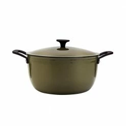 8 qt. Round Lite Cast Iron Dutch Oven in Martini Olive with Lid, 1-Pack by Mason Craft and More