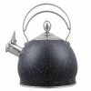 10.5 Cups Opaque Black with Speckle Stainless Steel Whistling Teakettle with Aluminum Capsulated Bottom for Even Heating by Creative Home