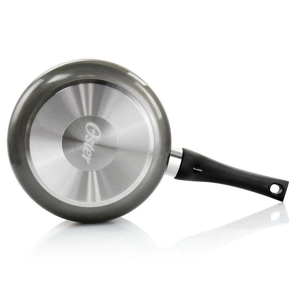 2.5 qt. Metallic Grey Merrion Nonstick Aluminum Saucepan with Lid by Oster - Image 4