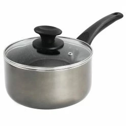 2.5 qt. Metallic Grey Merrion Nonstick Aluminum Saucepan with Lid by Oster