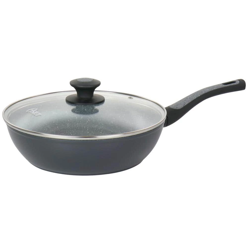 Bastone 3 qt. Speckled Gray Aluminum Nonstick Saute Pan by Oster