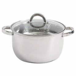 Sangerfield 6 Qt. Stainless Steel Stock Pot with Steamer Insert and Lid by Oster
