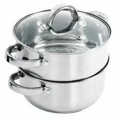Hali 3 qt. Stainless Steel Stovetop Steamers with Glass Lid by Oster