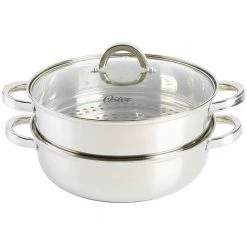 Sangerfield 3-Piece 11-in. Stainless Steel Everyday Pan with Steamer and Lid by Oster
