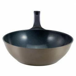 12 in. Green Aluminum Earth Wok with Smooth Ceramic Non-Stick Coating (100% PTFE and PFOA Free) by Ozeri