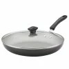Cook Start 12 .25 in. Aluminum Diamond Max Non-Stick Skillet Pewter with Lid by Farberware