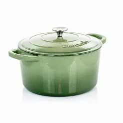 Artisan 7 qt. Round Cast Iron Nonstick Dutch Oven in Pistachio Green with Lid by Crock-Pot