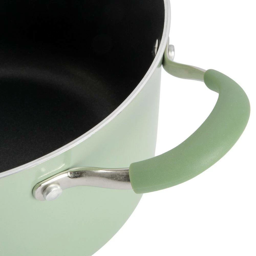 12-Piece Nonstick Aluminum Cookware Set in Pistachio with Silicone Handles by Unbranded - Image 7